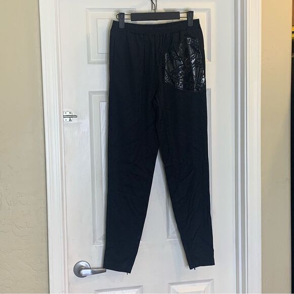 Love Moschino Black Pants Heart Logo Ankle Zippers Size 4 - Picture 3 of 14